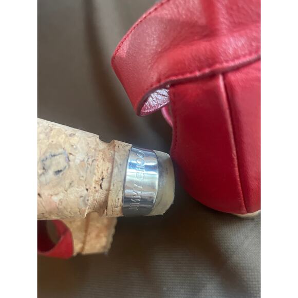 JIMMY CHOO Novice Red Leather Wedge Sandal Front Zip INDIE SLEAZE Size 8 Shoes - Picture 4 of 5